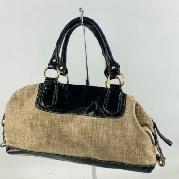 COACH Wicker & Leather Satchel Purse VVVGC preowned. - Picture 2 of 6